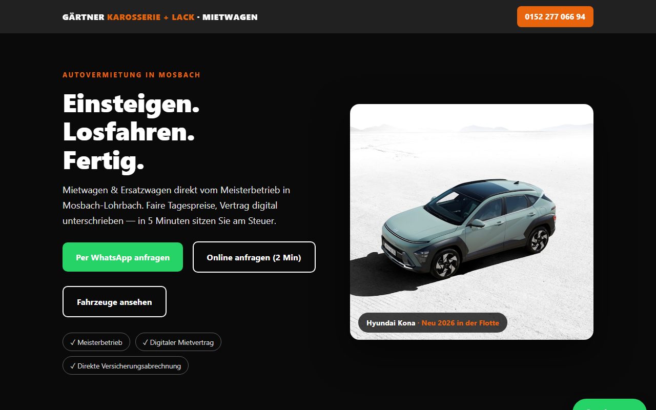 Beispiel einer entwickelten Unternehmenswebsite